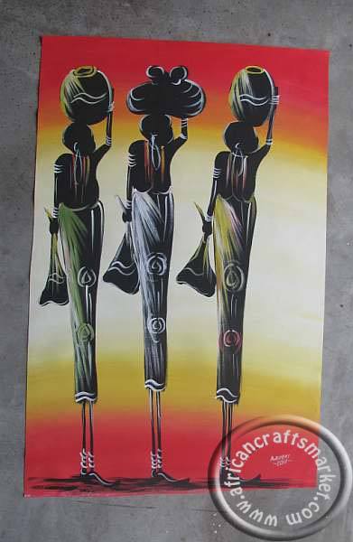 Zulu painting - working woman Zulu painting - working woman