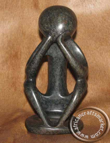 African stone abstract thinker