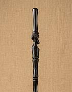and-carved African ebony walking stick with female tribal face African ebony wood female tribal face hand-carved walking cane