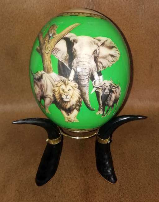 Ostrich egg - big 5 green