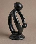 Minimalist Abstract Stone Father and Son Statue Minimalist abstract soapstone statue of a father and son, handcrafted African folk art for global home decor
