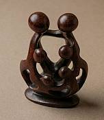 andcrafted Soapstone 6-Figure Unity Tree Handcrafted African soapstone unity family tree with six interlocking abstract figures, authentic global cultural art carving