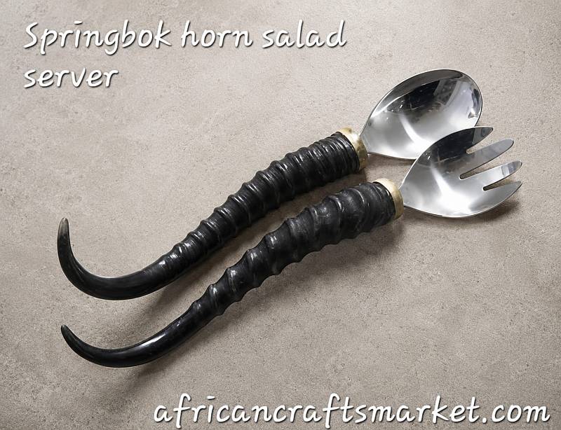 handcrafted-african-springbok-horn-salad-utensils
