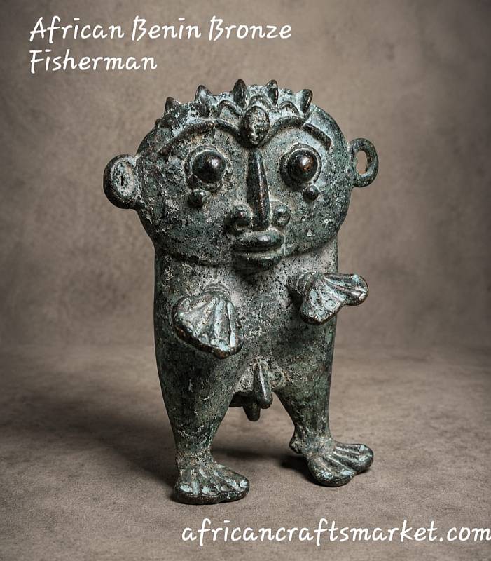 Benin bronze - fisherman