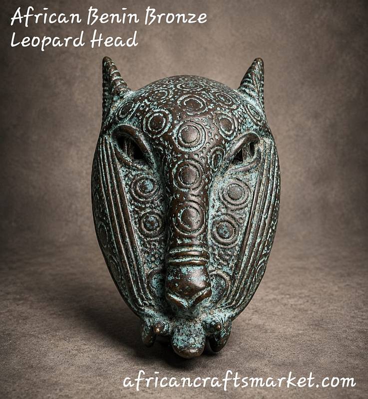 Benin bronze - leopard head