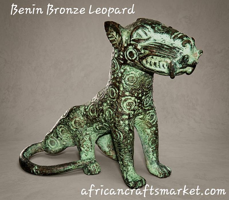 African Benin bronze - Leopard