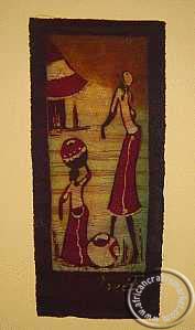 batik art working women wall hanging