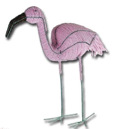 African wire beaded Flamingo