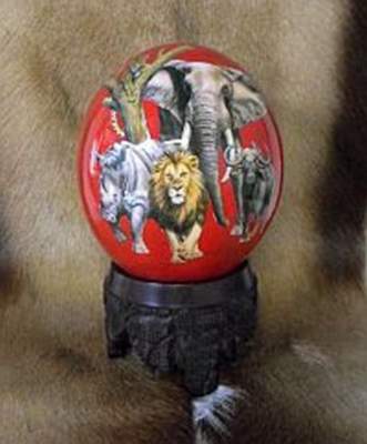 African ostrich egg big 5 - Africa map