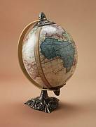 World map decoupage ostrich egg