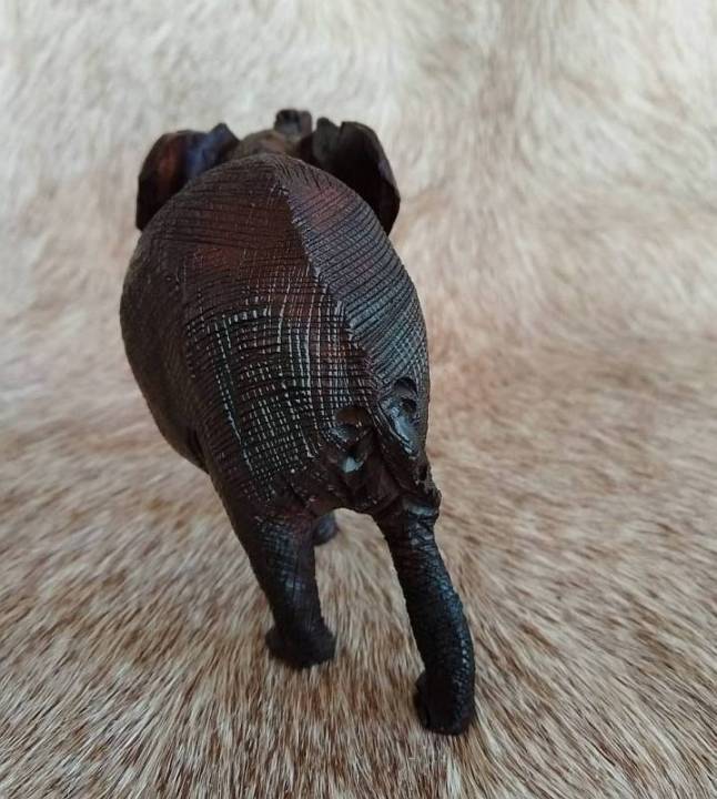 African wooden Elephant carved Iron wood elephant
