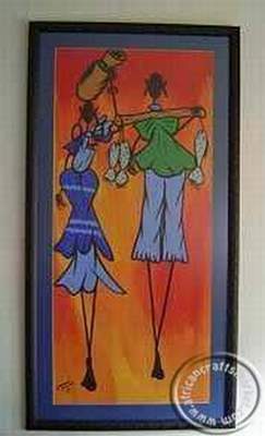 African hand painted Zulu paintings
